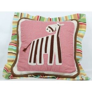 CoCaLo Baby Nursery Decorative Accent Pillow stripes giraffe plaid red green